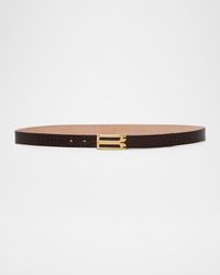 Gold-Plated B-Logo Leather Belt