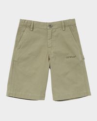 Boy's Bookish Diagonal Logo Worker Shorts, Size 14