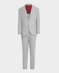 Men's Plaid Donegal Effect Two-Piece Suit