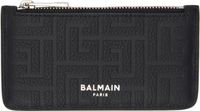 Balmain Porte-carte noir en cuir