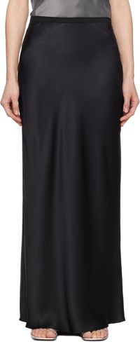 ANINE BING Black Bar Silk Maxi Skirt