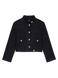 Women's Short Tweed Jacket - Black - Size 4