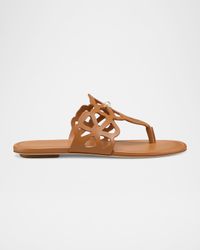 Jasmine Leather Cutout Thong Sandals