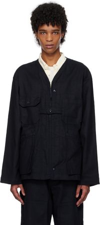Engineered Garments Blouson de style cardigan bleu marine