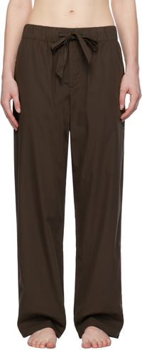 Tekla Brown Poplin Pyjama Pants