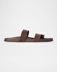 Hugh Leather Toe-Ring Slide Sandals