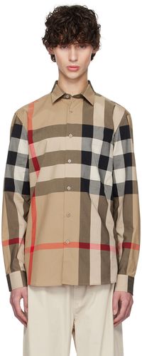 Burberry Chemise beige à carreaux