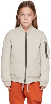 Rick Owens Enfant | Blouson aviateur Flight beige rembourré en duvet