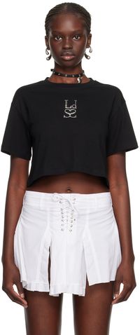 Ludovic de Saint Sernin Black Crystal-Cut T-Shirt