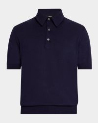 Men's Premium Cotton Short-Sleeve Knit Polo Sweater