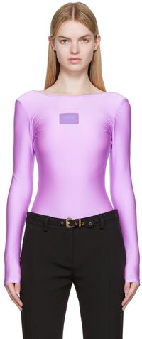 Versace Jeans Couture Purple Shiny Bodysuit