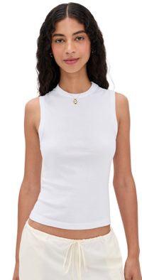 Enza Costa Supima Cotton New Classic Sleeveless Tee White XL