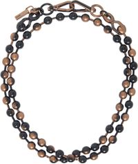 We11done Black & Bronze Colored Ball Chain Necklace