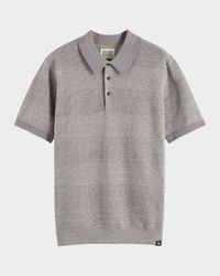 Men's Cotton Knit Tonal Stripe Classic-Fit Polo Shirt