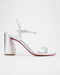 85mm Miss Jane Metallic Ankle-Strap Sandals