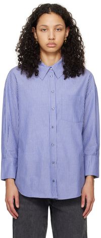 ANINE BING Chemise Mika bleue