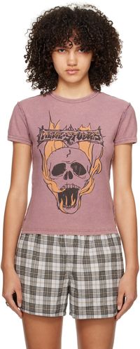 Acne Studios T-shirt rose à effet délavé