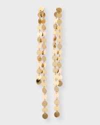 14K Yellow Gold Laser Disc Linear Earrings