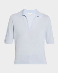 Mulberry Silk and Cashmere Polo Top