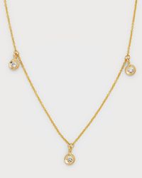18k 3-Diamond Dangle Necklace