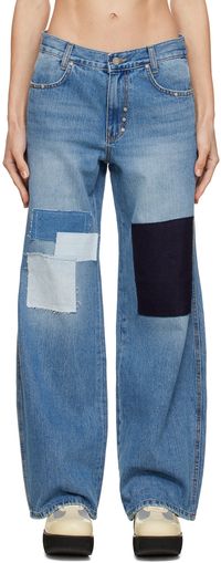 OPEN YY Blue Patchwork Jeans