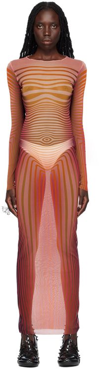 Jean Paul Gaultier Red 'The Body Morphing' Maxi Dress