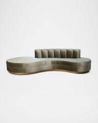 Layla Channel Tufted Curved Sofa 121"