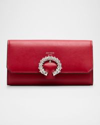 Buckle Flap Leather Wallet on Chain