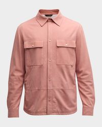 Men's Suede Patch Pocket Overshirt