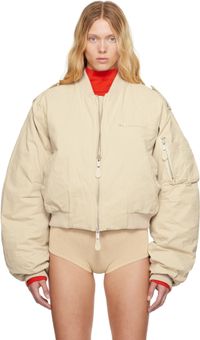 Entire Studios Beige A-4 Bomber Jacket