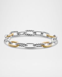 DY Madison Chain Bracelet in Silver with 18K Gold, 8.5mm