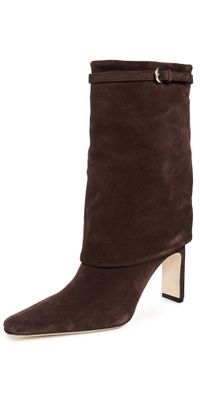 STAUD Wally Foldover Mid-Calf Boots Espresso 37.5