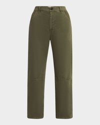 Emerson Brushed Cotton Barrel-Leg Crop Pants