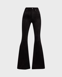 Super High-Rise Bell Flared Suede Pants