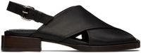 LEMAIRE Black Cross Flat Sandals