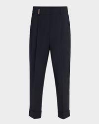 Pleated Tapered Ankle Pants