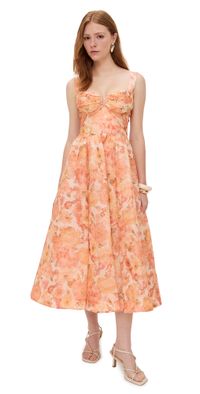 Zimmermann Rebellion Drape Midi Dress Golden Bloom 1