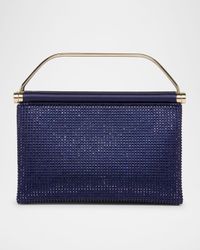 Avenue Rhinestone Satin Top-Handle Bag