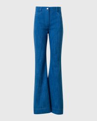 Courtney Bootcut-Leg Washed Denim Pants