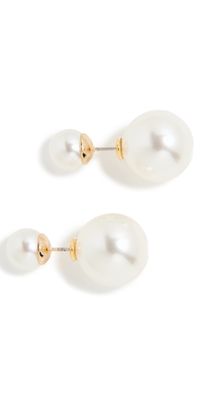 SHASHI Double Ball Pearl Earrings White Pearl One Size