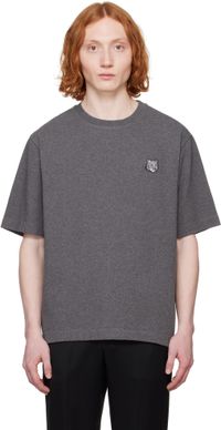 Maison Kitsuné Gray Bold Fox Head Patch Oversize T-shirt
