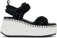 Chloé Black & White Nama Platform Sandals