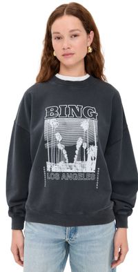 ANINE BING Miles Bing Tour Sweatshirt Washed Black S