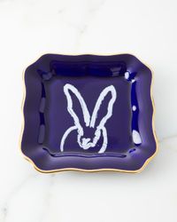 Portrait Plate with Gold Rim - Cobalt