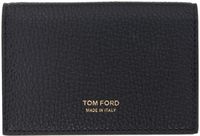 TOM FORD Black Soft Grain Leather T Line Business Card Holder