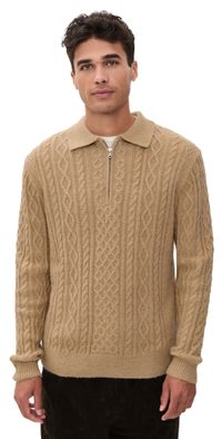 Rhythm Mohair Quarter Zip Fisherman Knit Incense XL