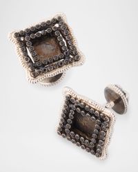 Men's Romero Cufflinks in Sterling Silver with Sapphires