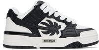 Palm Angels White & Black Venice Leather Sneakers