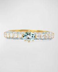 18K Yellow Gold Cirq Ring with Round and Oval Stones