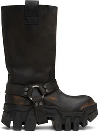 Balenciaga Black Bulldozer Harness Boots